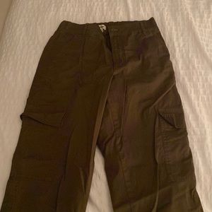 Camo green cargo pants from Garage.